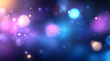 Fototapeta premium Vibrant cosmic background with colorful bokeh and starry elements