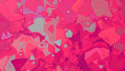 Obraz premium Abstract Pink Geometric Shapes Swirling Design