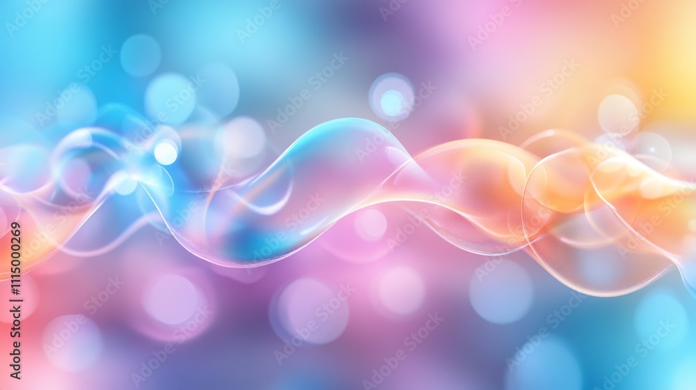 Aufkleber colorful abstract waves with bokeh effect background design
