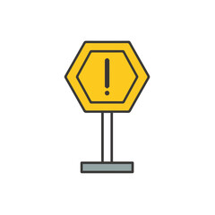 Warning attention icon symbol vector image Illustration