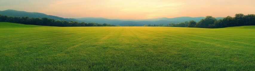 Green Grass Field Beautiful Landscape Vibrant Lawn Nature Outdoor Fresh Greenery Trimmed Turf
