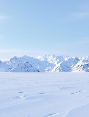 Icy blue sky with frosty mountains and snow-covered peaks, snowy peaks, winter sports, cold weather, frosty landscape, snow covered