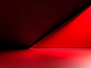A red and black background with a triangle in the middle