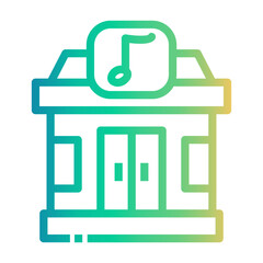 music store Line Gradient Icon