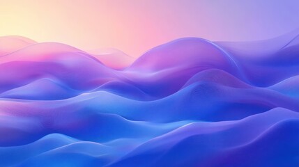 Obraz premium Calming Abstract Landscape Soft Blue and Purple Waves Minimalist Design