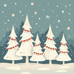 Obraz premium Winter Wonderland with Snowy Christmas Trees
