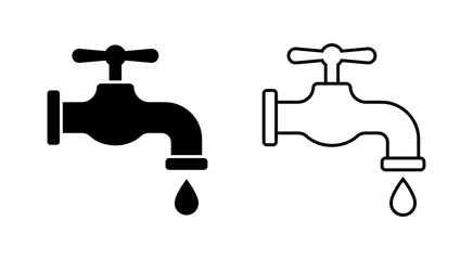 Water tap icon set