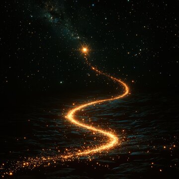 Magical Star Trail Celestial Pathway Cosmic Dust Night Sky Galaxy Background