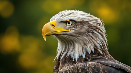 Obraz premium Portrait of Female White-Tailed Eagle with Head Turned
