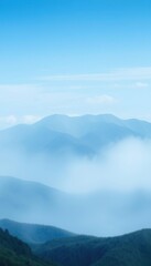 Fototapeta premium Blue Mountains Enveloped In Morning Mist