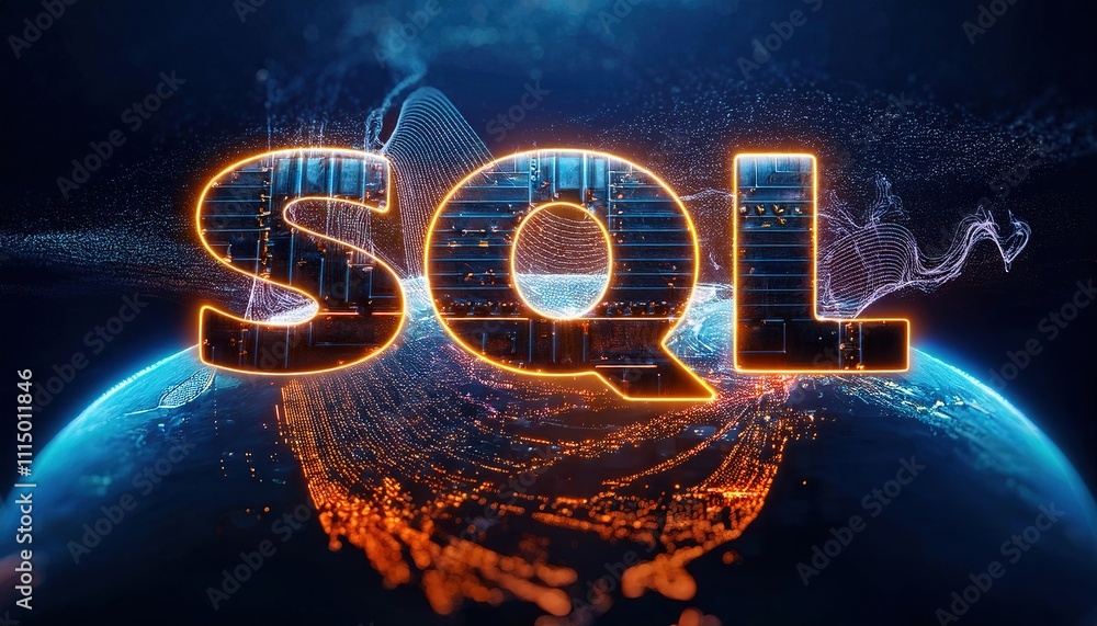 Poster sql database management and analytics visual representation