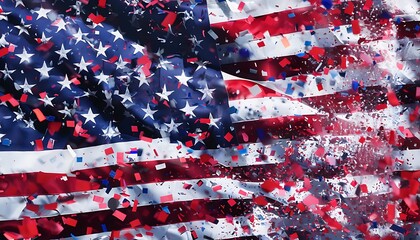 usa flag and confetti overlay