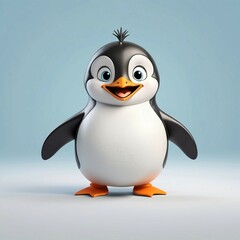 Obraz premium 3d penguin in glasses with cream