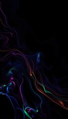Obraz premium Abstract Swirling Neon Lights Dark Background