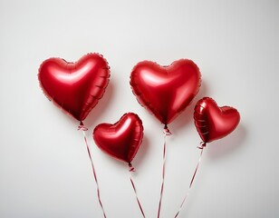 Heart Balloon. Red helium balloon. Glossy, shiny with reflection foil balloon. Red color. Good for anniversary wedding, celebration birthday. Happy St. Valentine's day. Love symbol. Party Decoration