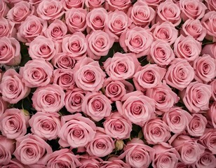 Fototapeta premium Natural fresh pink roses flowers pattern. top view, pink rose flower. rosas rosas frescas naturales patron de flores. fondo de flores 