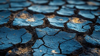 Cracked earth and parched land in a desert region, highlighting the impact of climate change on ecosystems and biodiversity loss