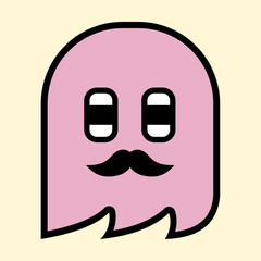 Playful Pink Ghost Character Design for Kids and Digital Art Projects