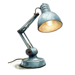 Vintage Desk Lamp Watercolor Illustration | Vintage aesthetics