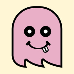 Playful Pink Ghost Character Design for Kids and Digital Art Projects