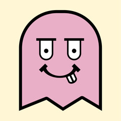 Playful Pink Ghost Character Design for Kids and Digital Art Projects