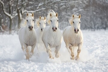 Naklejka premium White Horse is of excellent quality. Generative Ai