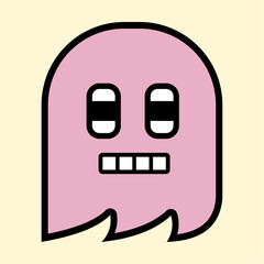 Playful Pink Ghost Character Design for Kids and Digital Art Projects