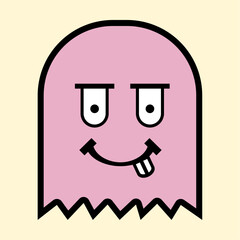 Playful Pink Ghost Character Design for Kids and Digital Art Projects