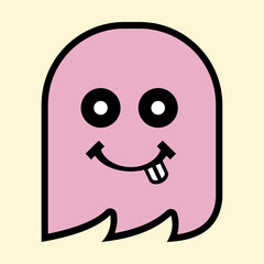 Playful Pink Ghost Character Design for Kids and Digital Art Projects