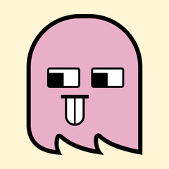 Playful Pink Ghost Character Design for Kids and Digital Art Projects
