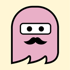 Playful Pink Ghost Character Design for Kids and Digital Art Projects