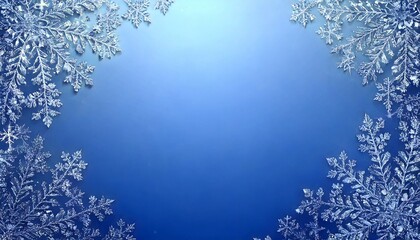 Crystal Snowflakes 3D Illustration Background with Space for text.
