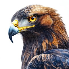 A detailed illustration of a majestic eagle showcasing its sharp features and vibrant colors.