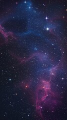 Obraz premium Radiant Starry Night Sky with Twinkling Stars and Nebulae, twinkling, luminous clouds, universe, galaxy, cosmos