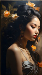 Asian Girl Portrait - Generated by AI.