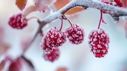 mulberry isolated on winter background