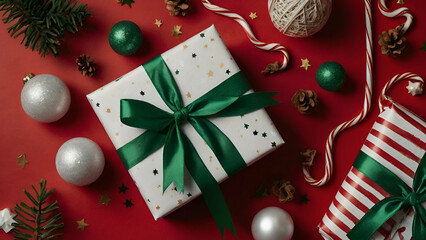 christmas decor with Gifts and Ornaments
