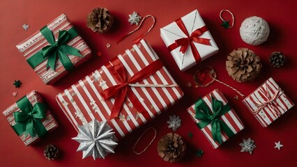 christmas decor with Gifts and Ornaments
