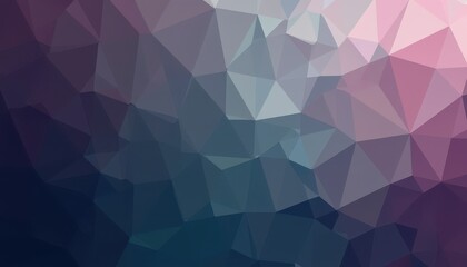 Obraz premium A low-poly abstract background with simple triangular shapes in different shades of purple, teal, and gray. The background should have a 3D appearance, with light reflecting off the surfaces for added