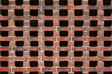 A red brick wall.