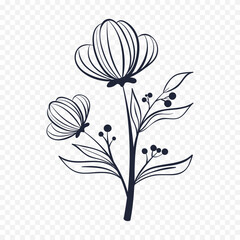 Hand drawn spring flowers illustration. floral illustration
