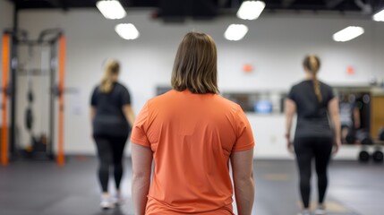 Fototapeta premium Group of Women Engaging in Fitness Training in Gym, Focused on Exercise, Health, and Wellness, Promoting Active Lifestyle and Community Support