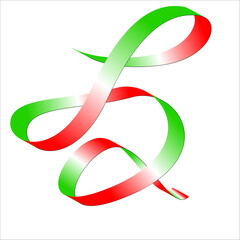 green red white flag color gradient ribbon vector eps