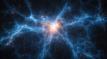 Fototapeta premium Cosmic web structure of a vibrant universe