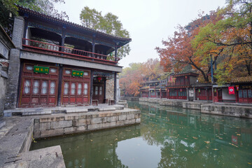 Scenery of Suzhou Street, Summer Palace, Beijing.