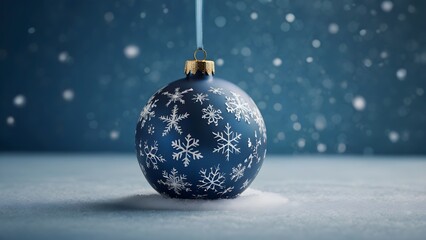 Snowflake-Themed Blue Christmas Ornament