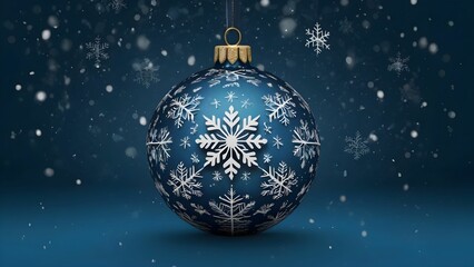Snowflake-Themed Blue Christmas Ornament