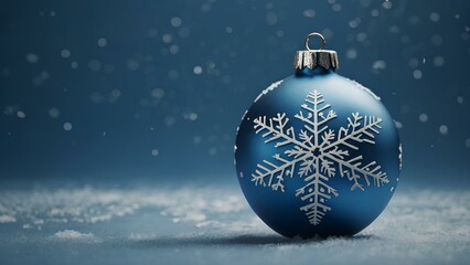 Snowflake-Themed Blue Christmas Ornament