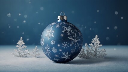 Snowflake-Themed Blue Christmas Ornament