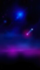 Abstract Cosmic Landscape with Bright Stars and Nebula